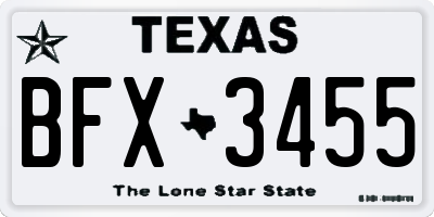 TX license plate BFX3455