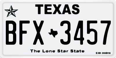 TX license plate BFX3457
