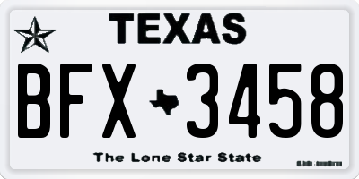 TX license plate BFX3458