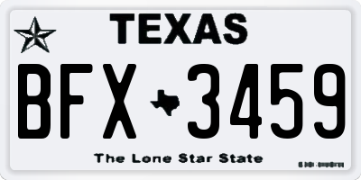 TX license plate BFX3459
