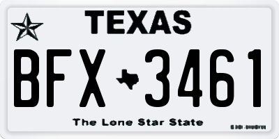 TX license plate BFX3461