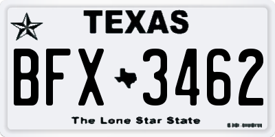 TX license plate BFX3462