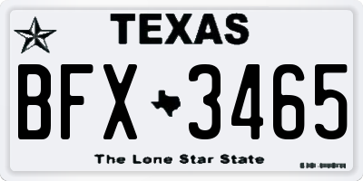 TX license plate BFX3465