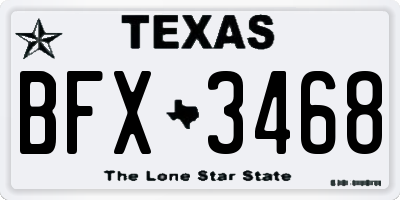 TX license plate BFX3468