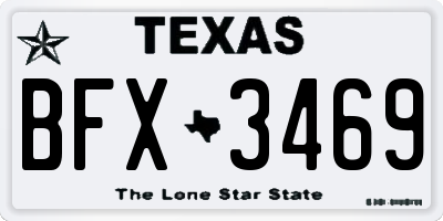 TX license plate BFX3469