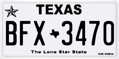 TX license plate BFX3470