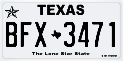 TX license plate BFX3471