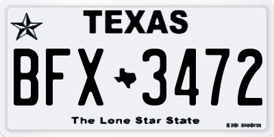 TX license plate BFX3472