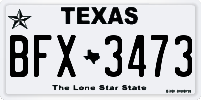 TX license plate BFX3473