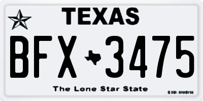 TX license plate BFX3475