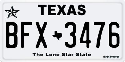 TX license plate BFX3476