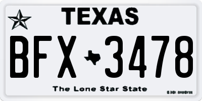 TX license plate BFX3478