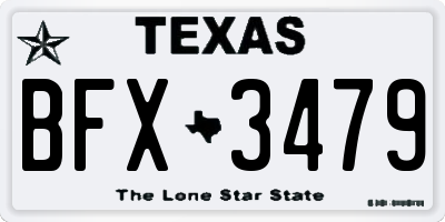 TX license plate BFX3479