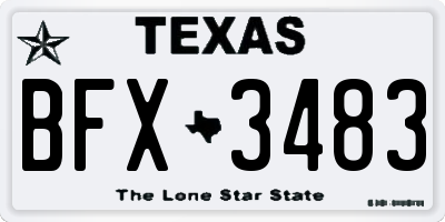 TX license plate BFX3483