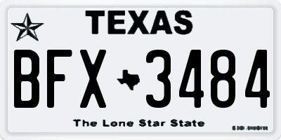 TX license plate BFX3484