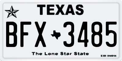 TX license plate BFX3485