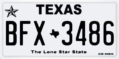 TX license plate BFX3486