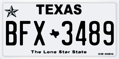TX license plate BFX3489