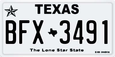 TX license plate BFX3491