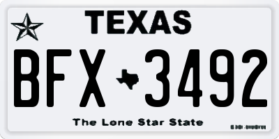 TX license plate BFX3492
