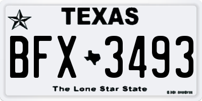 TX license plate BFX3493