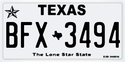 TX license plate BFX3494