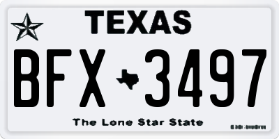 TX license plate BFX3497