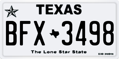 TX license plate BFX3498