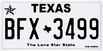 TX license plate BFX3499