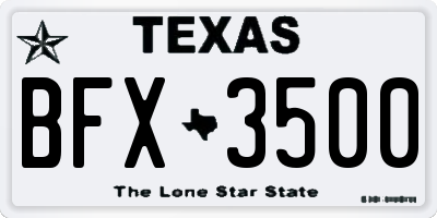 TX license plate BFX3500