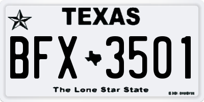 TX license plate BFX3501