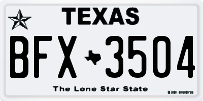 TX license plate BFX3504