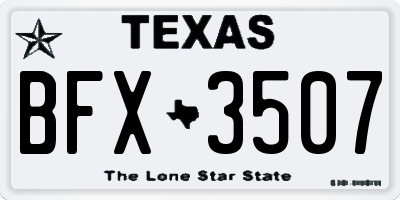 TX license plate BFX3507