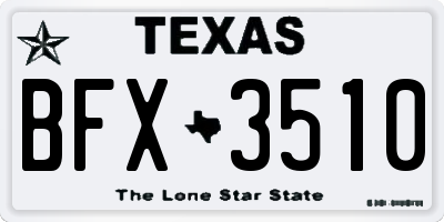 TX license plate BFX3510