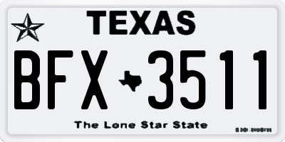 TX license plate BFX3511