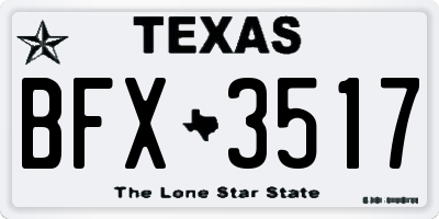 TX license plate BFX3517