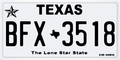 TX license plate BFX3518