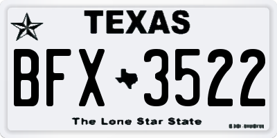 TX license plate BFX3522