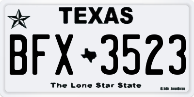 TX license plate BFX3523