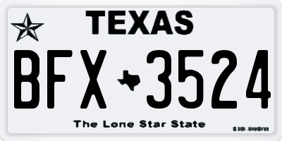TX license plate BFX3524