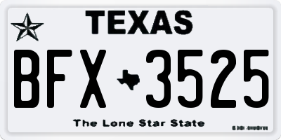 TX license plate BFX3525