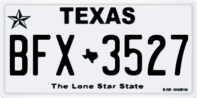TX license plate BFX3527