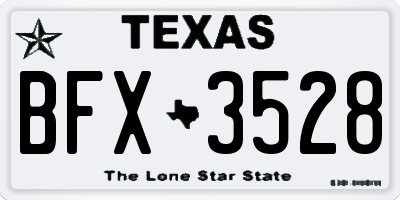 TX license plate BFX3528