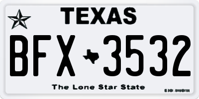 TX license plate BFX3532