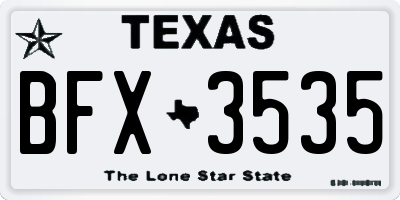 TX license plate BFX3535