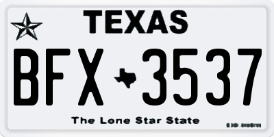 TX license plate BFX3537