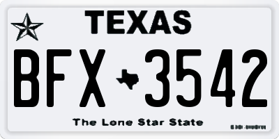 TX license plate BFX3542