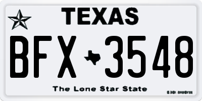 TX license plate BFX3548