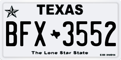 TX license plate BFX3552