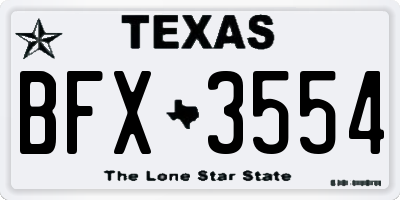 TX license plate BFX3554